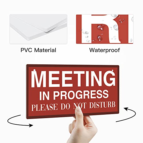 Putuo Decor Meeting in Progress Door Sign, Do Not Disturb Sign for Therapy Office, Business, Counseling, Clinic, 10x5 Inches PVC Hanger Plaque - Image 3