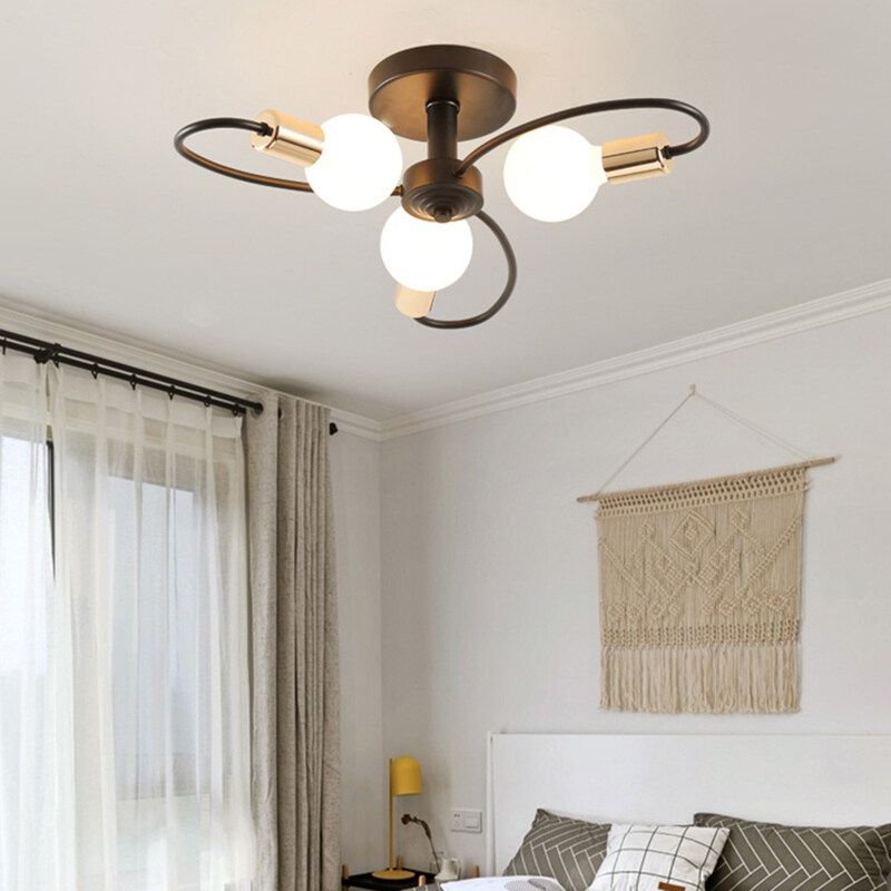 Modern minimalist ceiling lamp, fishhook creative restaurant, living room, bedroom, clothing store chandelier, iron bent pipe Nordic light fixture E27 - Image 4