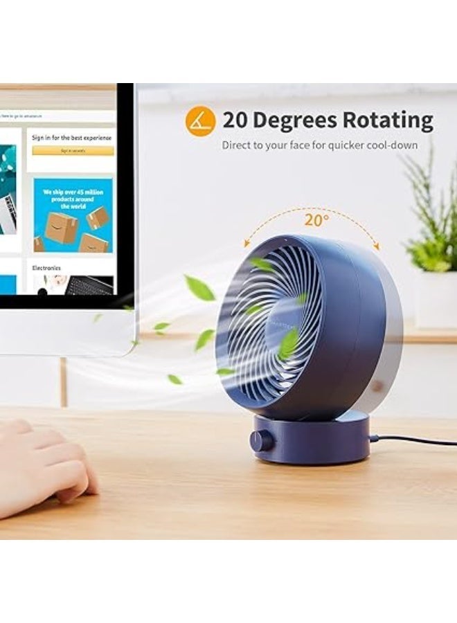 سمارت ديفل مروحة مكتب صغيرة من سمارت ديفل، مروحة شخصية مكتبية محمولة تعمل عبر منفذ يو إس بي، تتميز برياح قوية وتشغيل هادئ، مناسبة للمكتب أو غرفة النوم أو المنزل، بتصميم أنيق ولون أزرق. - Image 3