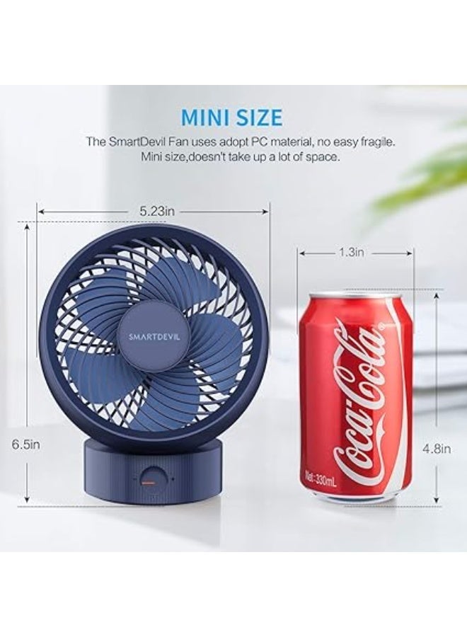 سمارت ديفل مروحة مكتب صغيرة من سمارت ديفل، مروحة شخصية مكتبية محمولة تعمل عبر منفذ يو إس بي، تتميز برياح قوية وتشغيل هادئ، مناسبة للمكتب أو غرفة النوم أو المنزل، بتصميم أنيق ولون أزرق. - Image 5