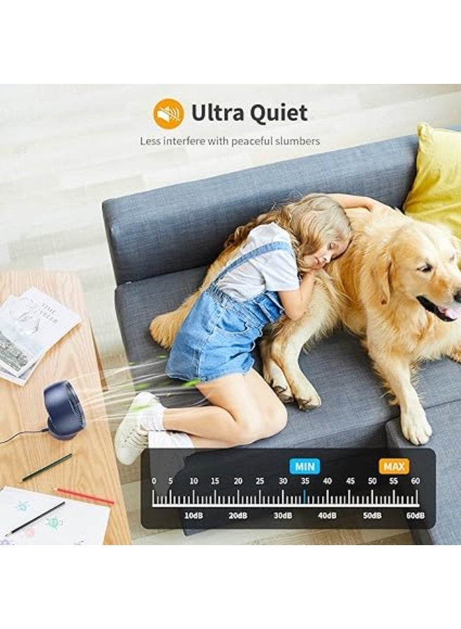 سمارت ديفل مروحة مكتب صغيرة من سمارت ديفل، مروحة شخصية مكتبية محمولة تعمل عبر منفذ يو إس بي، تتميز برياح قوية وتشغيل هادئ، مناسبة للمكتب أو غرفة النوم أو المنزل، بتصميم أنيق ولون أزرق. - Image 3