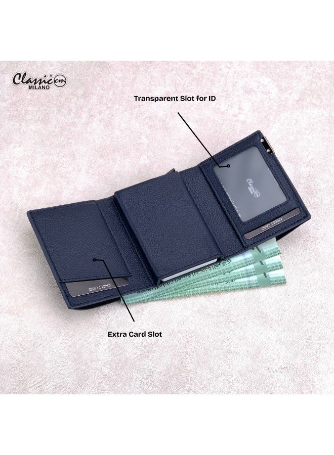 كلاسيك ميلانو محفظة كلاسيك ميلانو بحماية RFID للرجال والنساء - حامل بطاقات أوتوماتيكي بتصميم بوب أب - محفظة بطاقات آمنة ومدمجة للرجال - محفظة أنيقة للرجال والنساء  - Image 4