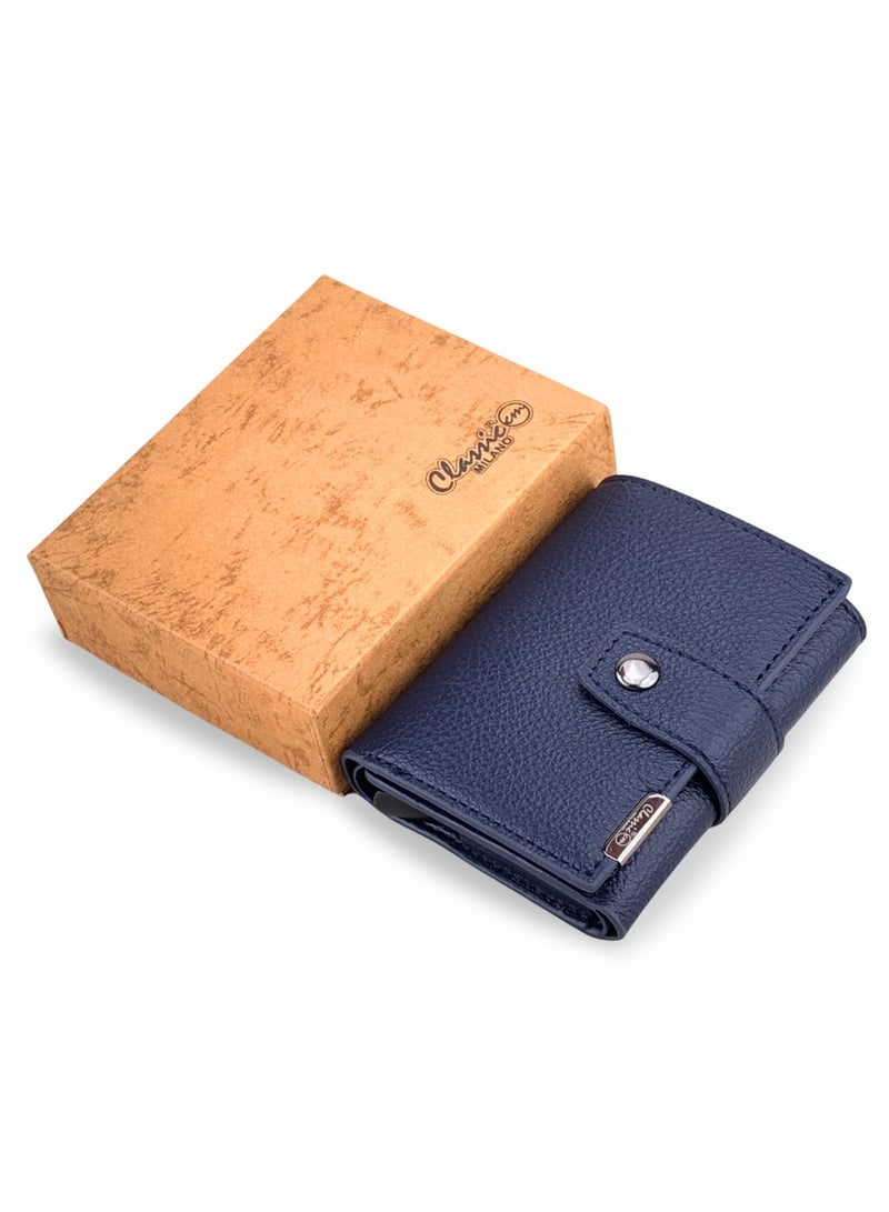 كلاسيك ميلانو محفظة كلاسيك ميلانو بحماية RFID للرجال والنساء - حامل بطاقات أوتوماتيكي بتصميم بوب أب - محفظة بطاقات آمنة ومدمجة للرجال - محفظة أنيقة للرجال والنساء - Image 1