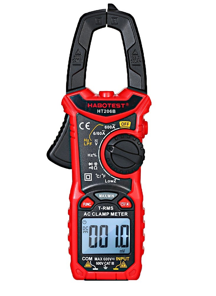 HABOTEST AC/DC Digital Clamp Meter for Measuring AC/DC Voltage , AC/DC Current, Frequency, Duty Cycle, Diode, Resistance, Continuity, Transistors  Test, NCV Clamp Multimeter  - Image 1