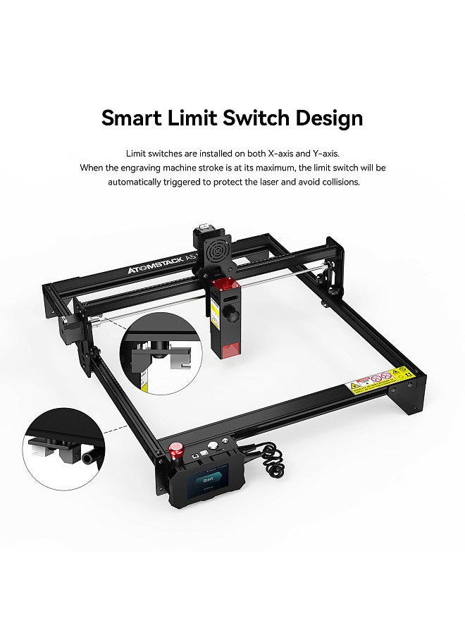 ATOMSTACK - A5 M50 PRO Desktop DIY CNC Laser Engraving Cutting Machine with 410x400mm Engraving Area Fixed-Focus Ultra-Fine Laser with Eye Protection - Image 1