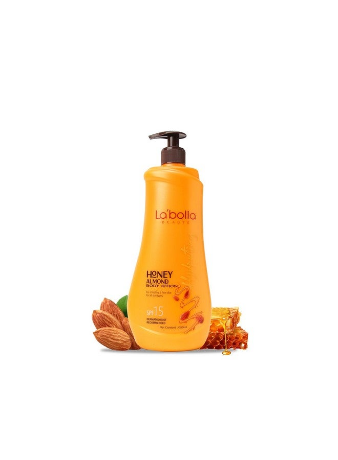 Labolia Beaute Honey Almond Body Lotion for a Healthy & Firm Skin | SPF 15 | Suitable for All Skin Type | Dermatologist Recommended (650ml) - Image 1