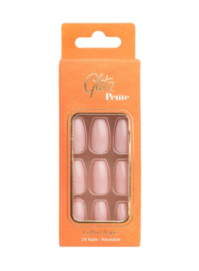 GLITZ PETITE NAILS COFFIN#15 PINK