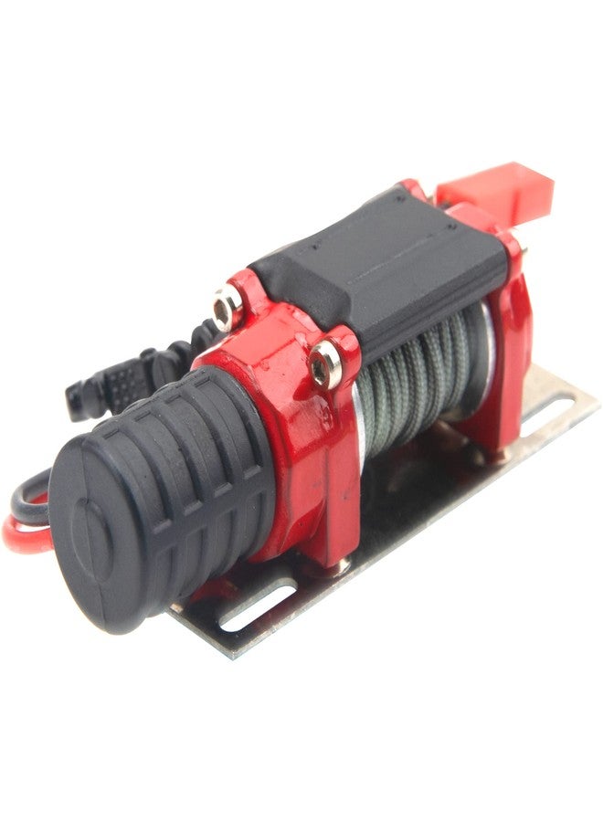 Vgoohobby RC Crawler Winch w/Steel Wire Compatible with Traxxas TRX4 Axial SCX10 90046 RC4WD D90 Redcat Gen8 1/10 RC Crawler Car Option Part (Red) - Image 4