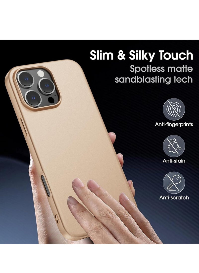 Raxoom Ultra-Thin Matte Gold iPhone 16 Pro Max Case with Camera Lens & Screen Protectors â€“ Shockproof, Anti-Scratch, Lightweight - Image 2
