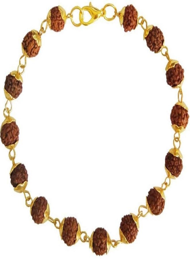 ASTRODIDI Rudraksha Bracelet of 5 Mukhi Beads and Brass Cap for Men & Women - Image 2