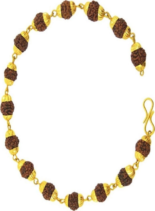 ASTRODIDI Rudraksha Bracelet of 5 Mukhi Beads and Brass Cap for Men & Women - Image 1