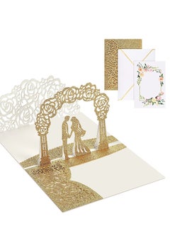 Y&D Wedding Pop-up Card Set 3D Greeting Anniversary Romantic Congratulations with Envelope  - Image 1