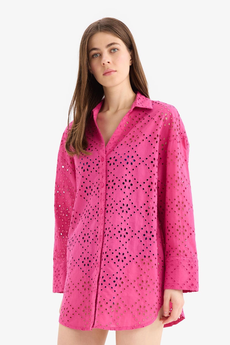 DeFacto Pink Woman Fall in Love Regular Fit Cotton Beach Wear Casual - Image 5