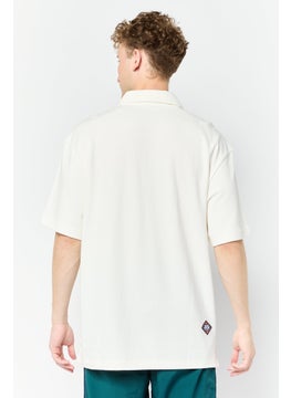Reebok Men Loose Fit Short Sleeve Outdoor Polo Shirt, Ivory  - Image 4