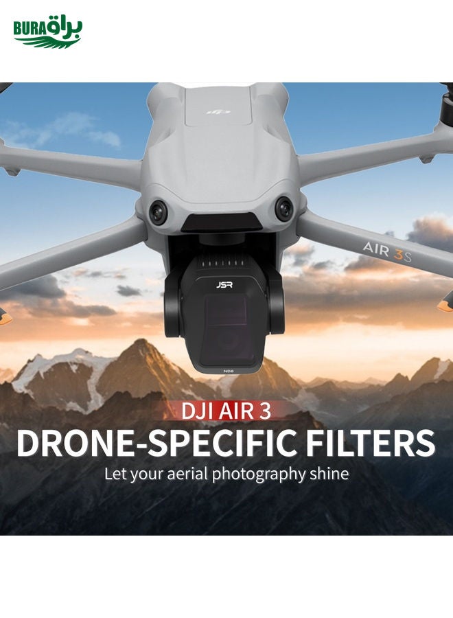 BURAQ For DJI Air 3S JSR CB Series Drone Lens Filter, Filter:8 in 1 CPL UV ND Mixed  - Image 2