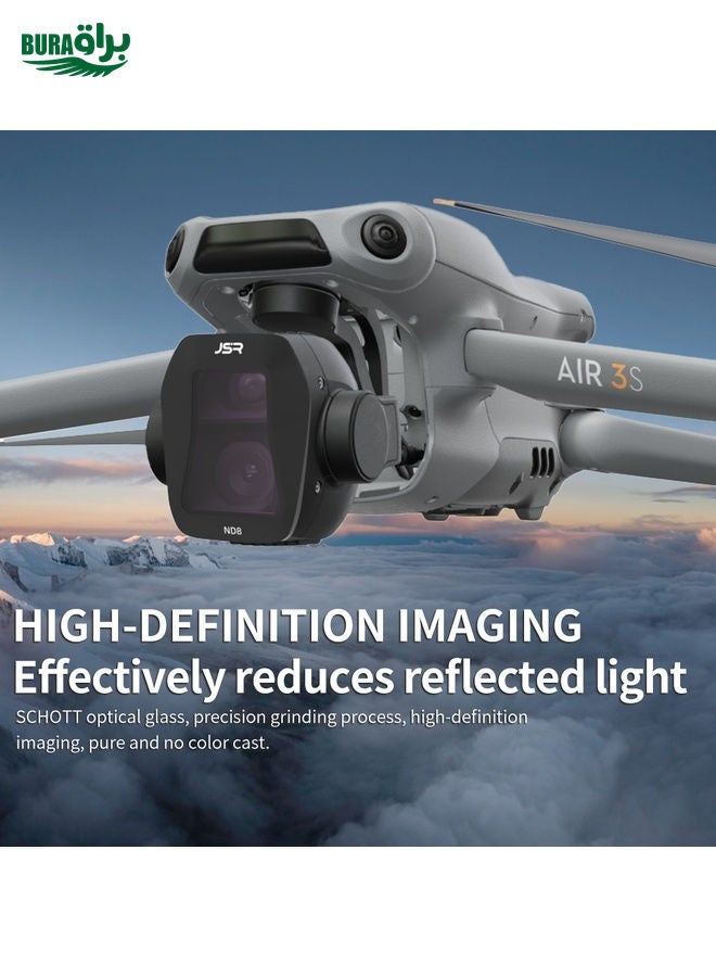 BURAQ For DJI Air 3S JSR CB Series Drone Lens Filter, Filter:8 in 1 CPL UV ND Mixed  - Image 5