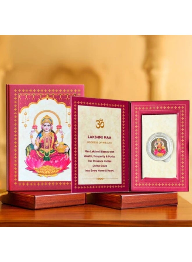 خشبو جويلز عملة فضية وزنها 1 غرام تحمل صورة لاكشمي جي شاغون - Image 2
