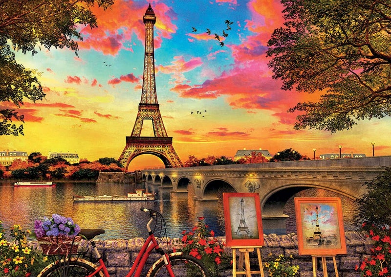 Educa - Sunset in Paris - 3000 Piece Jigsaw Puzzle - Puzzle Glue Included - Completed Image Measures 47.25" x 33.5" - Ages 14+ (17675) - Image 2