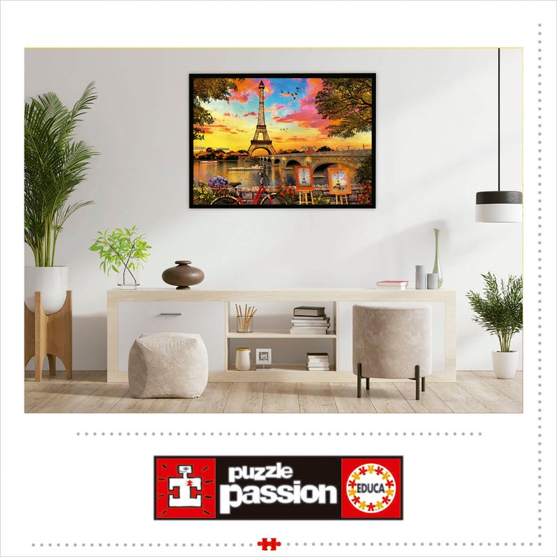 Educa - Sunset in Paris - 3000 Piece Jigsaw Puzzle - Puzzle Glue Included - Completed Image Measures 47.25" x 33.5" - Ages 14+ (17675) - Image 3