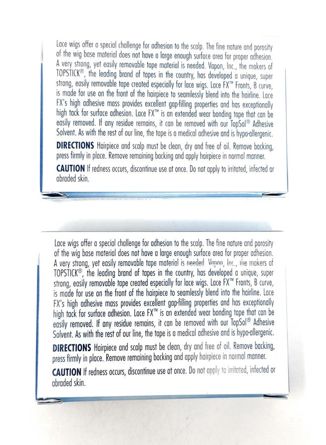 Vapon Lace Fx Tape B Curve Double Sided Super Adhesive Clear Strips for Front Lace Wigs, INC Beauty (2 Packs) - Image 2