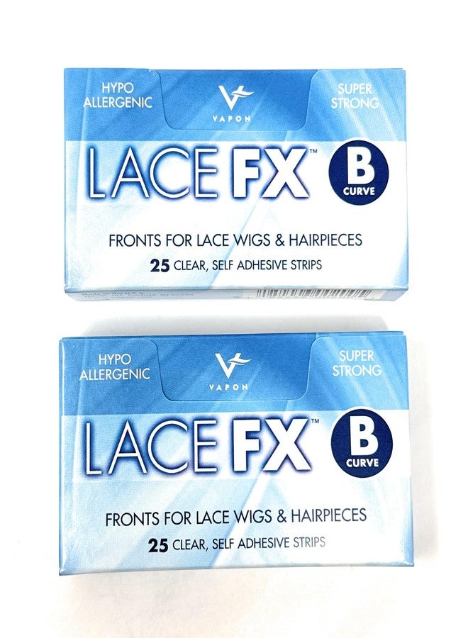 Vapon Lace Fx Tape B Curve Double Sided Super Adhesive Clear Strips for Front Lace Wigs, INC Beauty (2 Packs) - Image 1