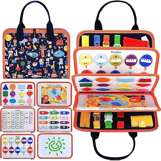 BUSY BOARD TODDLERS SENSORY ACTIVITY, MONTESSORI TOYS 3+ YEAR OLD BOY AIRPLANE TRAVEL ESSENTIALS KIDS ROAD TRIP GAMES QUIET BOOK 3 4 5 YR BIRTHDAY GIFTS LEARNING TOY BABY EDUCATIONAL - Image 2
