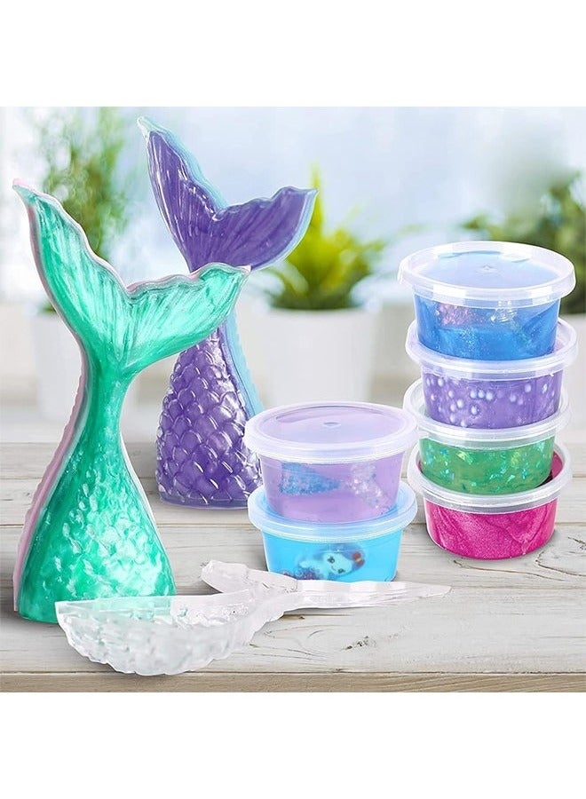 يوڠام عدة صنع السلايم للأطفال غير لاصقة وناعمة ومعطرة لصنع سلايم السحاب وسلايم الرغوة وسلايم الزبدة وسلايم حورية البحر وسلايم الحلوى مع إكسسوارات، هدايا حفلات لتخفيف التوتر وفكرة هدية ممتازة - Image 4
