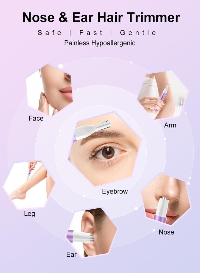 Ginity LED Display Ear and Nose Hair Trimmer Clipper for Men Women,Upgrade Rechargeable 2 in 1 Professional Painless Eyebrow & Facial Hair Trimmer with Powerful Motor and Dual-Edge Blades - Image 5