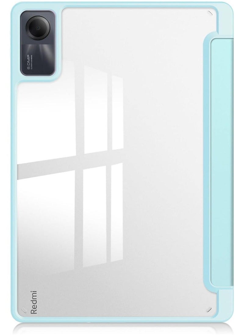 Case for Xiaomi Redmi Pad SE 11.0 Inch Released 2023, Smart Slim Folio Stand Auto Sleep/Wake Cover, with Pencil Slot, Clear Transparent Back Shell (Sky blue) - Image 2