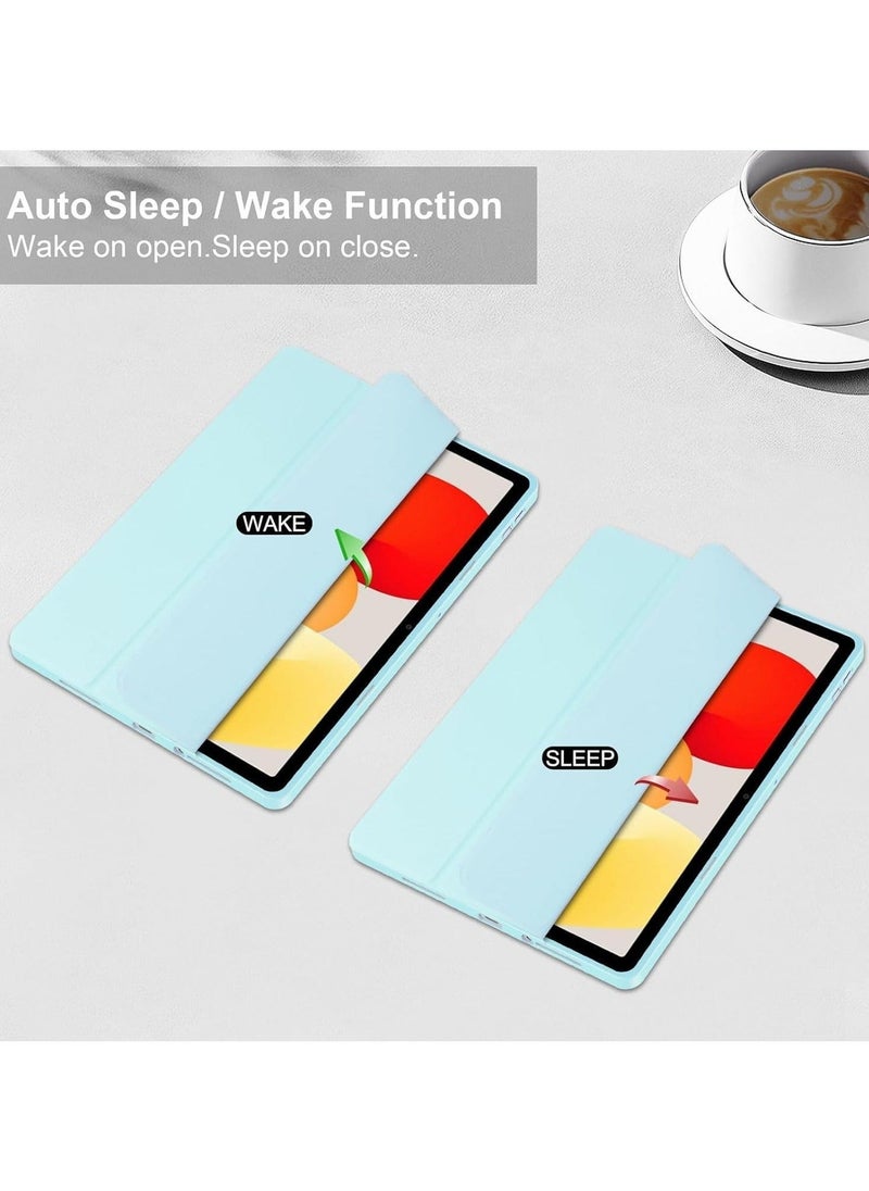 Case for Xiaomi Redmi Pad SE 11.0 Inch Released 2023, Smart Slim Folio Stand Auto Sleep/Wake Cover, with Pencil Slot, Clear Transparent Back Shell (Sky blue) - Image 4