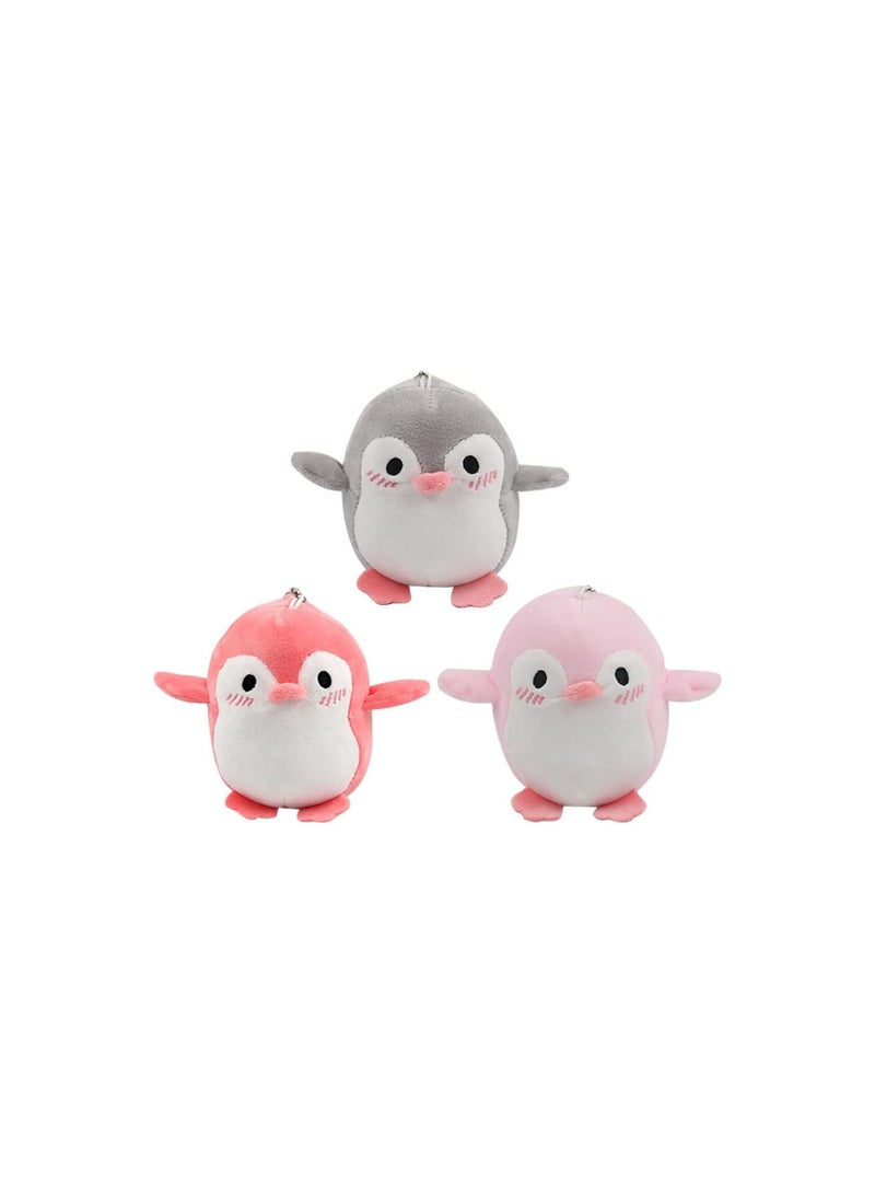 GGOOT 3pcs Keychain Pendant Plush Penguin Stuffed Animal Animal Keychain Plush Key Ring Pendant for Purse Handbag Cell Phone Case (Random Color) - Image 1
