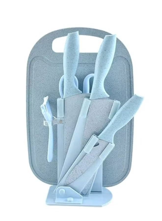 7-piece kitchen knife set blue  - Image 1