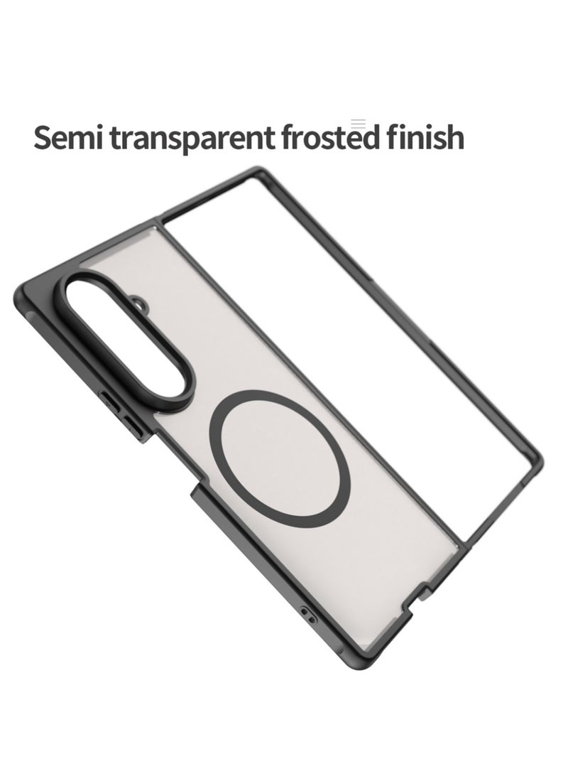 ريما كفر سامسونج جالكسي زد فولد 7 ماج سيف مغناطيسي ملمس مطفي ضد البصمات غطاء نحيف مقاوم للصدمات اسود - Image 5