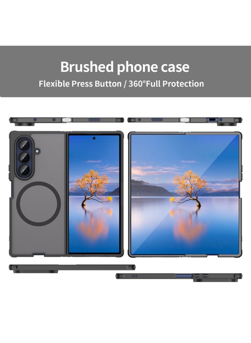 ريما كفر سامسونج جالكسي زد فولد 7 ماج سيف مغناطيسي ملمس مطفي ضد البصمات غطاء نحيف مقاوم للصدمات اسود - Image 2