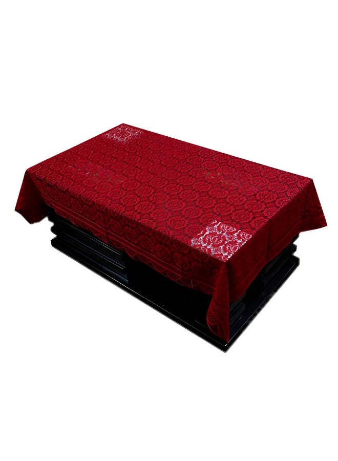 Kuber Industries Cotton Centre Rectangular Table Cover Set (Maroon) - Image 1