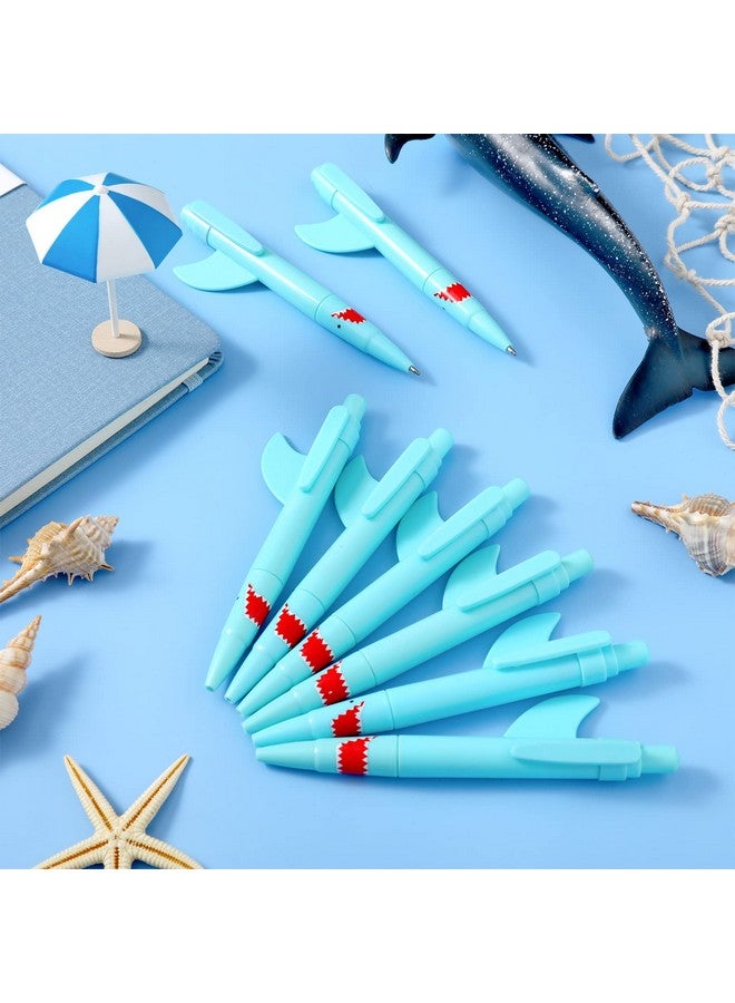 Sinmoe Shark Shaped Pens For Kids Cute Fun Shark Pens Bulk Plastic Novelty Pen Shark Birthday Party Favor Blue Ocean Beach Theme School Supplies For Student Gift Prize Adult Office Stationery (24 Pcs) - Image 5