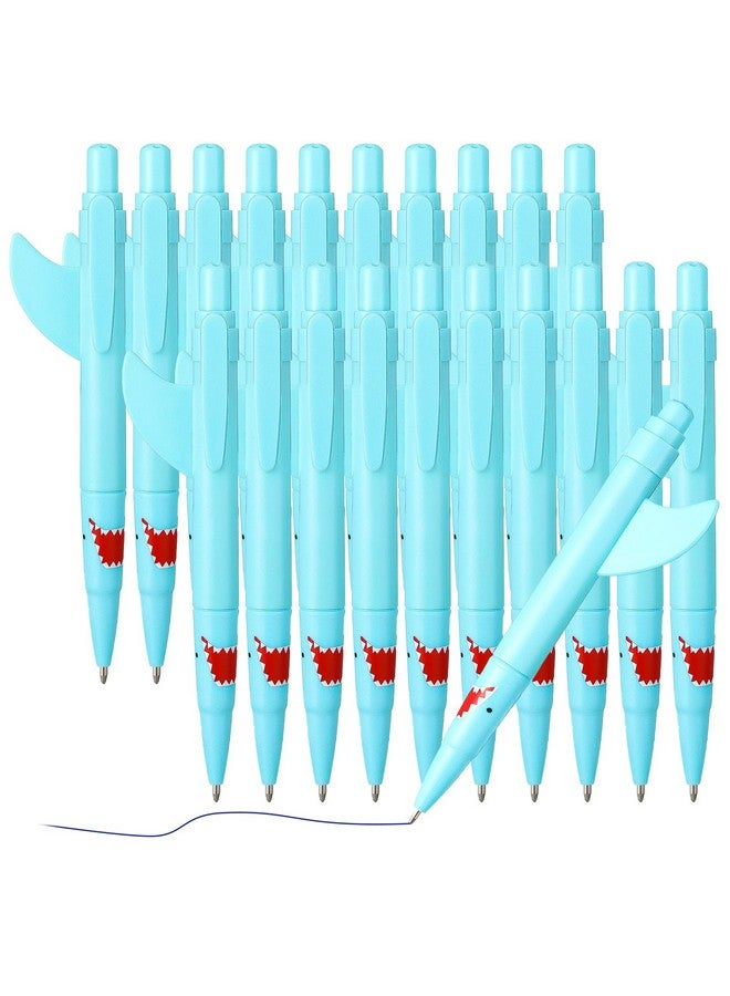 Sinmoe Shark Shaped Pens For Kids Cute Fun Shark Pens Bulk Plastic Novelty Pen Shark Birthday Party Favor Blue Ocean Beach Theme School Supplies For Student Gift Prize Adult Office Stationery (24 Pcs) - Image 1