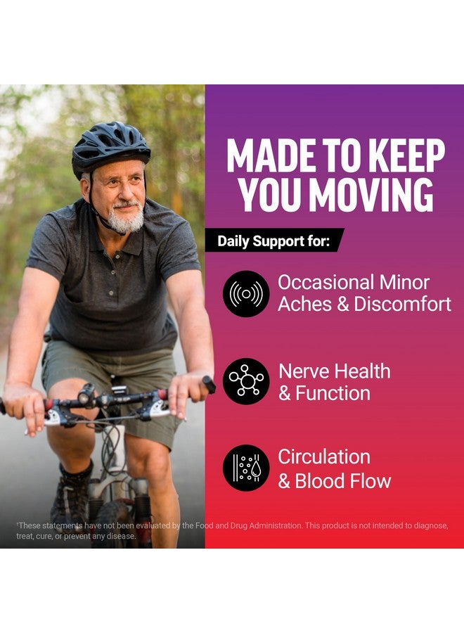 Force Factor مكمل فورس فاكتور اليومي لتخفيف الأعصاب مع حمض ألفا ليبويك، وفيتامينات ب، CoQ10 وأستيل-L-كارنيتين HCl لعدم الراحة العصبية في اليدين، القدمين، الأصابع وأصابع القدم، نكهة التوت الأزرق والأساي، 30 قطعة لينة - Image 2