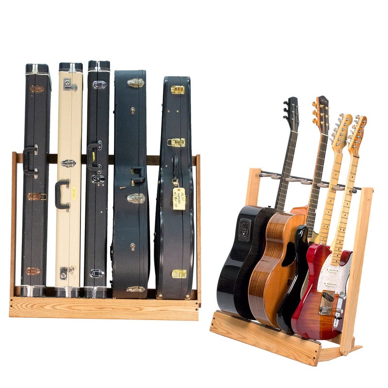 String Swing Multiple Guitar Floor Stand and Case Rack For Acoustic and Electric Guitars Hand Welded Steel and Hardwood Made in the USA  CC3429
