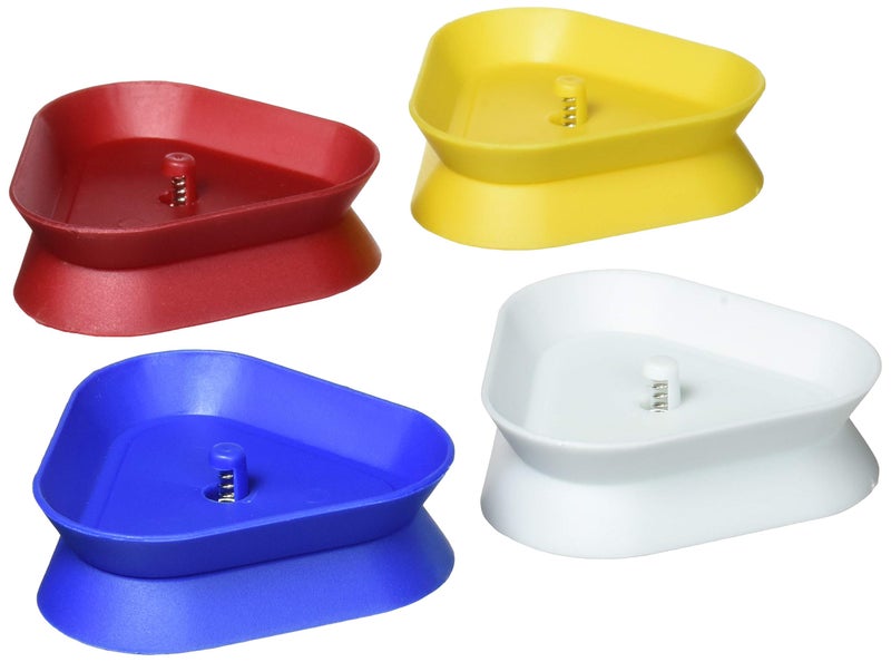 CHH 4 Piece Triangular Card Holders in Red, White, Yellow & Blue, Multi - Image 3