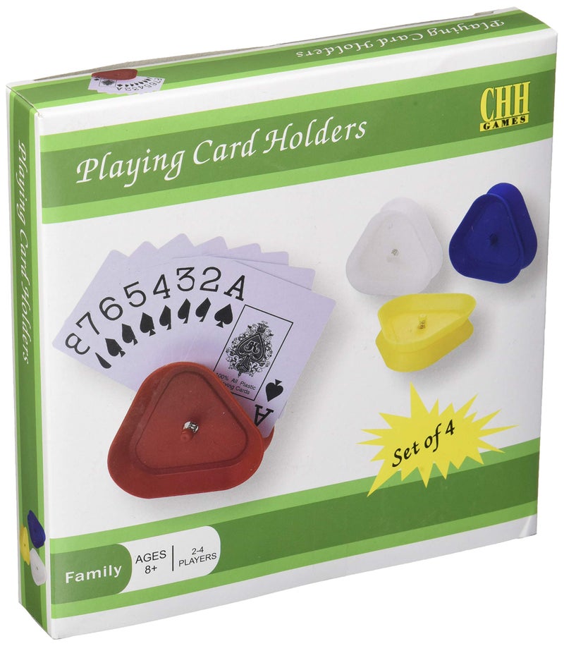 CHH 4 Piece Triangular Card Holders in Red, White, Yellow & Blue, Multi - Image 1