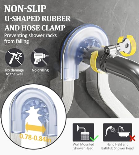 OMAIRA Shower Caddy Hanging with Soap Scrub Holder, Stainless Steel Adjustable No Drilling Non-Slip Large Capacity Sturdy Over Shower Head Shower Organizer Inside Shelves Bathroom Storage Rack, Silver - Image 2