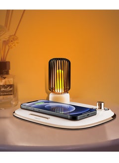 Recci Bedside lamp, lamp with wireless charger and USB charging port, wireless charger table lamp, bedroom lamp with mobile holder, dimmable desk lamp, 3 color modes, soft light for bedroom  - Image 4