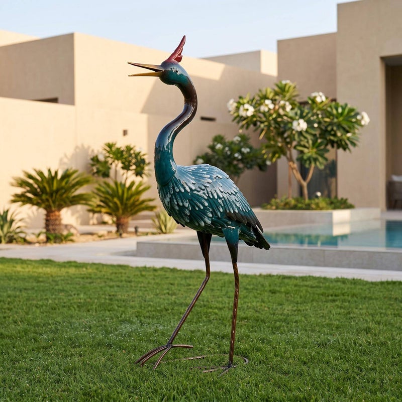 Pan Home Metal Heron Garden Decor - Blue - 223SGG9900044 - Image 1