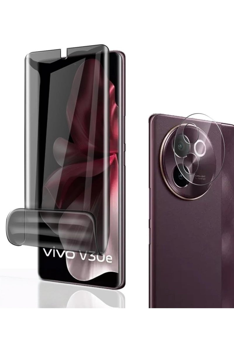 general Privacy Screen Protector Compatible with VIVO V30e 5G, Anti-spy TPU Protector 1 Pack + Tempered Glass Camera Lens Protector 1 Pack, Anti-scratch Easy to Install - Image 1