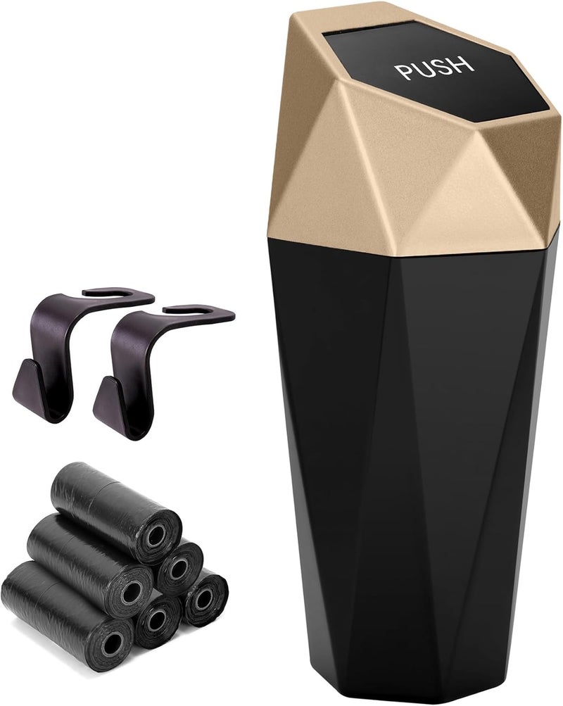 Ginsco Car Trash Can Cup Holder, 2 Pack Mini Leakproof Trash Can with Lid and Accessories - Image 2