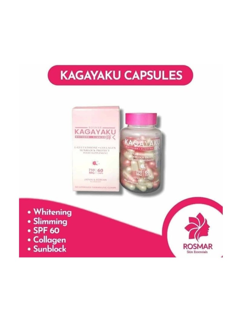 ROSMAR Kagayaku Whitening Slimming Food Supplement 60 Capsules - Image 4