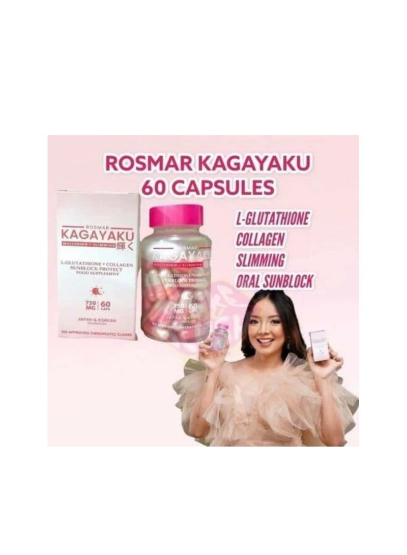 ROSMAR Kagayaku Whitening Slimming Food Supplement 60 Capsules - Image 3