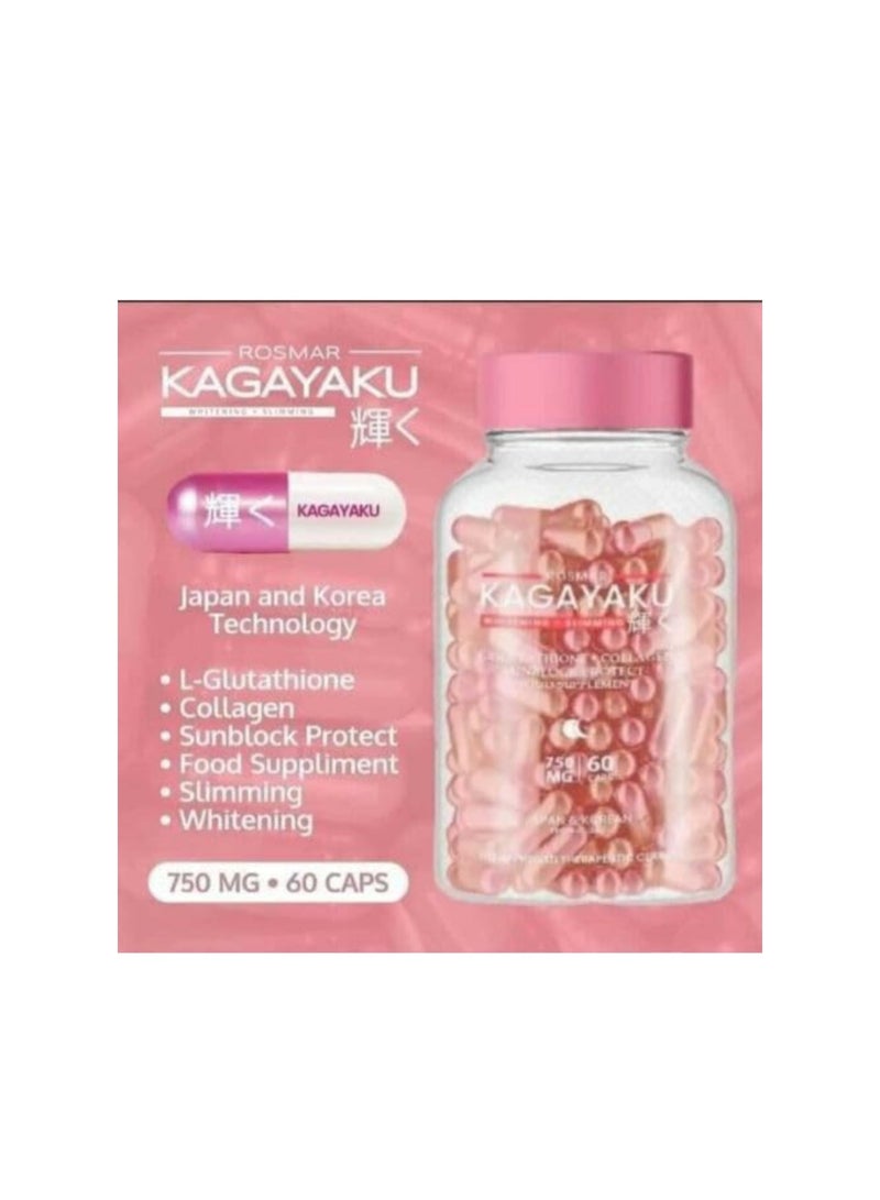 ROSMAR Kagayaku Whitening Slimming Food Supplement 60 Capsules - Image 5