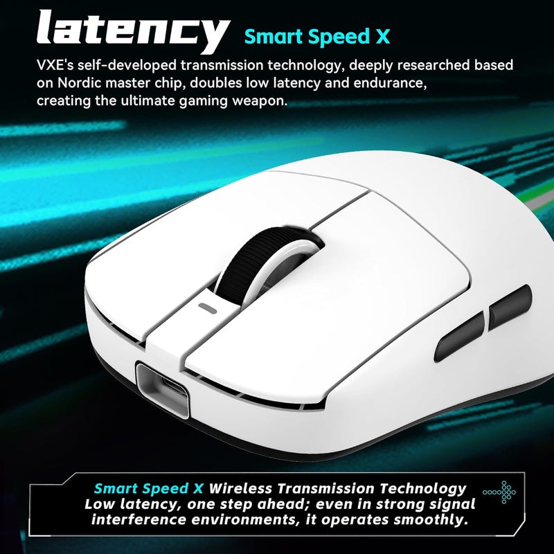 ATK VXE Dragonfly R1 Pro Max Wireless Gaming Mouse, 54g Lightweight, PAW3395 Sensor, Adjustable DPI, 4k Polling, 150 Hr Battery Life, Dual-Mode 2.4G/Wired - Image 3